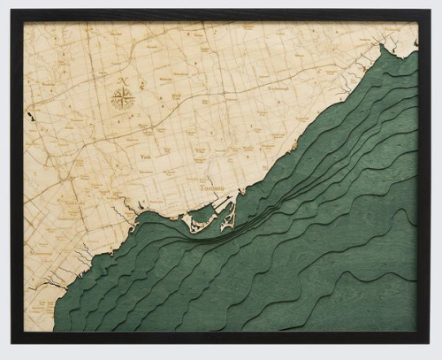 Toronto -  3D Nautical Wood Chart