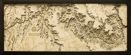 Grand Canyon, Arizona - 3D Nautical Wood Chart