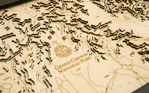 Grand Canyon, Arizona - 3D Nautical Wood Chart