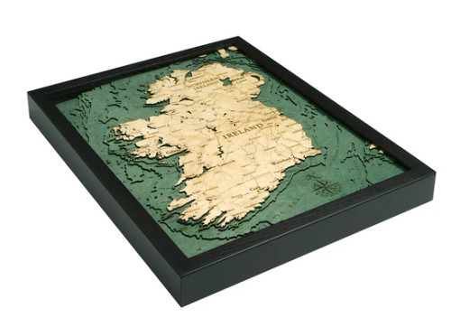 Ireland, Small - 3D Nautical Wood Chart