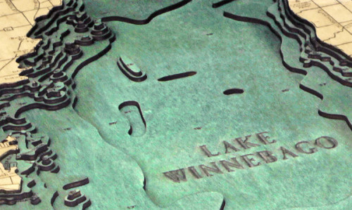 Lake Winnebago, Wisconsin - 3D Nautical Wood Chart