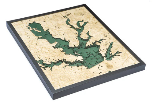 Lewisville Lake, Texas - 3D Nautical Wood Chart