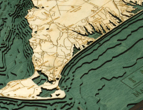 Martha's Vineyard, Massachusetts  - 3D Nautical Wood Chart