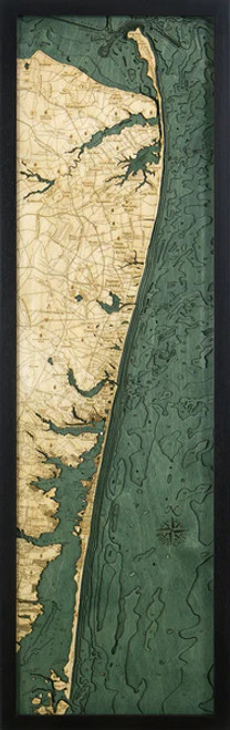 New Jersey North Shore - 3D Nautical Wood Chart
