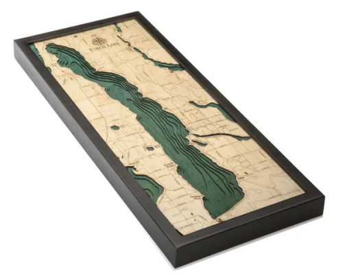 Torch Lake, Michigan - 3D Nautical Wood Chart