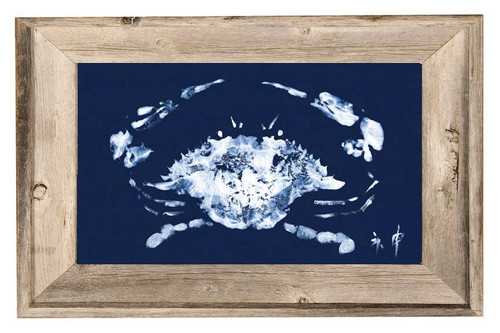 Navy Stone Crab Print with Frame