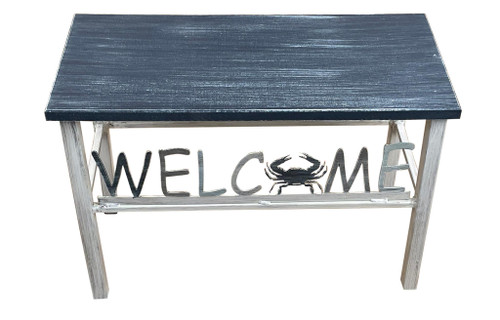  Wooden Welcome Bench with Crab Accent - 24" 