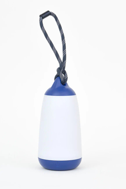 Buoy Lantern, Rechargeable- Polypropylene-  White & Blue - 9.8"
