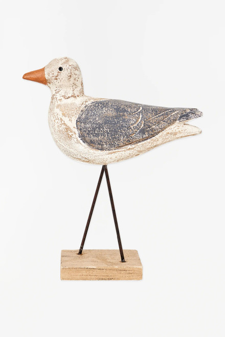 Sea Bird w/ Base - Wood - Set of 2 - 11.3"