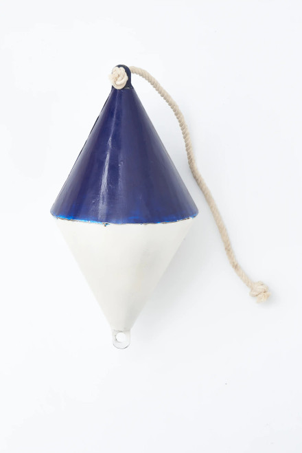 Bouy - Blue & White - Reclyced Metal - 14.1"