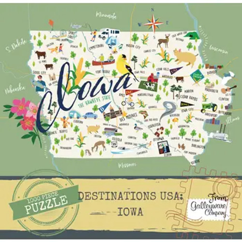 Iowa 1000 Piece Jigsaw Puzzle - 19.6"