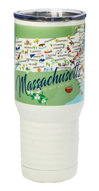 Stainless Steel Tumbler - Massachusetts - 20 oz - Set of 2
