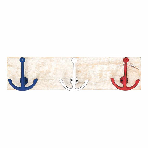 Anchor Rack - 3 Hooks - Red/White/Blue 19.6" L