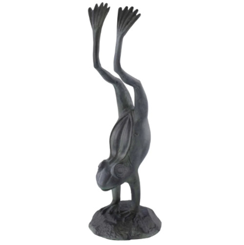 Acrobatic Garden Frog Sculpture - 19"