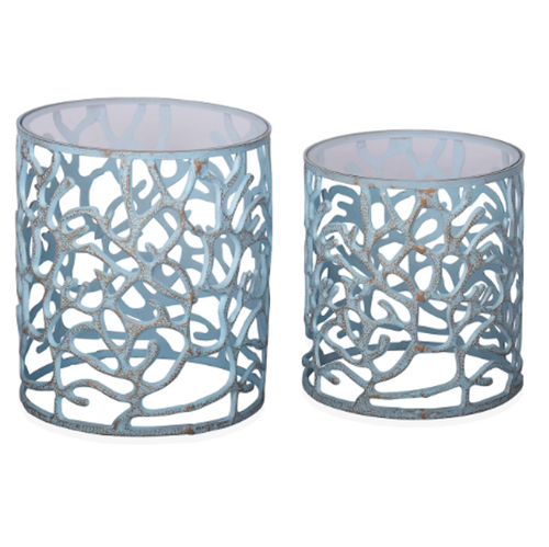Coral Tables - Set of 2 - 15" Coral Tables - Set of 2 - 15"