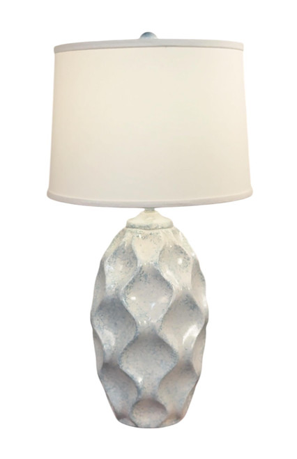 Sponged Nude / Seaside Villa Wavy Large Fluted Vase - 31"