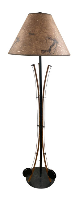 Rustic 3 Fishing Pole Floor Lamp - 62.5"