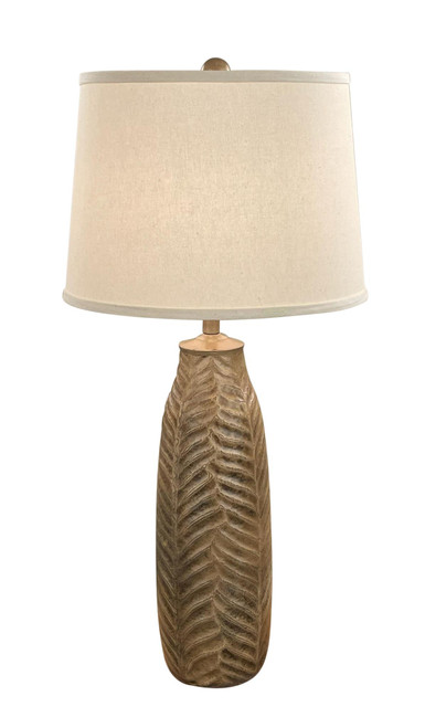 Cottage Glaze Tall Indented Leaf Table Lamp - 31.5"