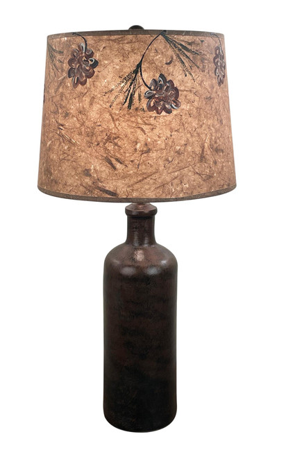 Copper Tall Jug Table Lamp W / Pinecone Shade - 31"