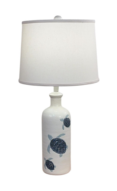 Weathered Nude Etched Turtle Table Lamp - 27.5"
