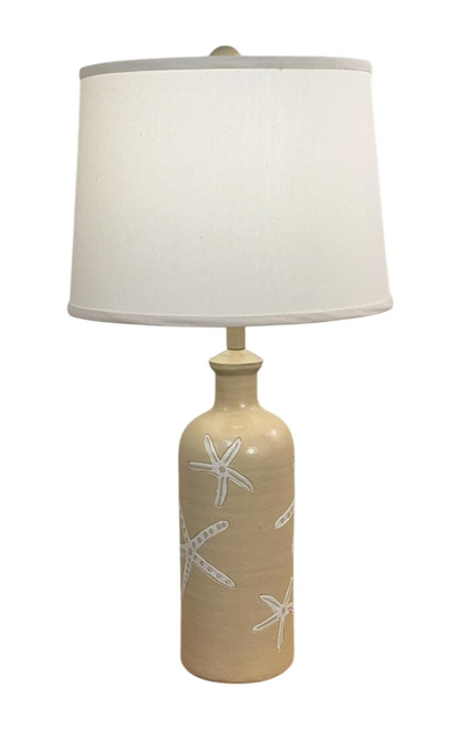 Solid Sisal / Ivory Etched Starfish Table Lamp - 27.5"