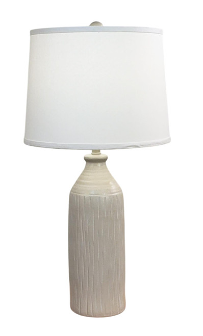 Sisal White Washed Tall Textured Vase with Small Indented Lines - 29"