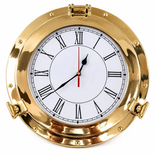 Porthole Clock - Solid Brass  - 15"