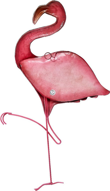 Pink Flamingo Wall Art 18" - Metal & Capiz 