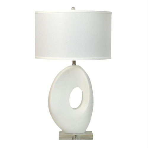 Eva, 30" Organic White Resin Table Lamp (Single, Sculptural Modern Style)