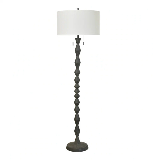 Zenith, 67" Black Floor Lamp (Single, Slim Modern Design with Drum Shade)