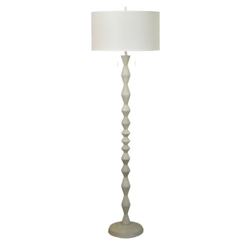Zenith, 66" White Floor Lamp (Single, Minimalist Style with Drum Shade)