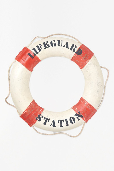 Life Preserver, Life Guard Station, White/Orange, - 29.5"