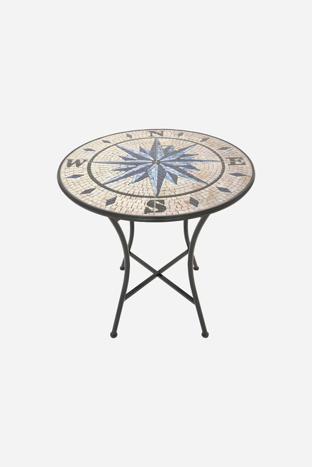 Compass Rose Mosaic Tile Folding Table 