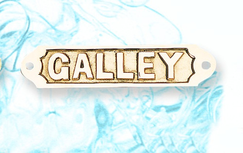 Boat Galley Sign, Galley Sign, Brass Galley Sign, Nautical Decor