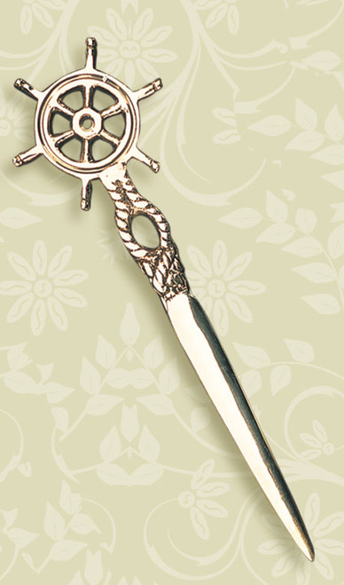 Brass Letter Opener - Ship Wheel