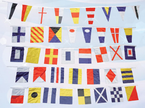 (FL-22) Nautical Flags Decor on String - Set of 40