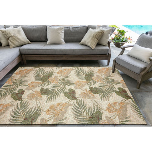 Ravella Tropical Leaf Indoor/Outdoor Rug - Large  Rectangle 1