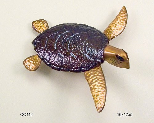 Looe Key Sea Turtle Copper Wall Sculpture