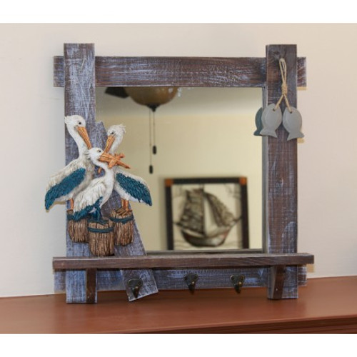 Pelican Mirror - Wood Framed - 20"