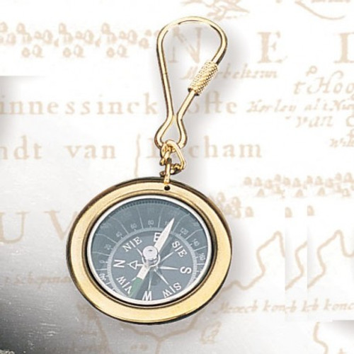 Brass Key Chain -Compass