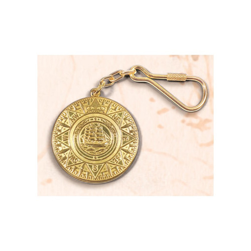 Brass Key Chain - Ship's Compass Medallion
