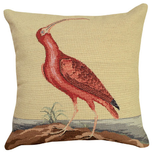 Red Curlew Petit Point Pillow