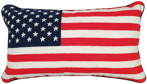 Flag Mixed Stitch Pillow