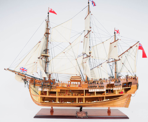 Hms Endeavour Model Ship 32 Optional Personalized Plaque