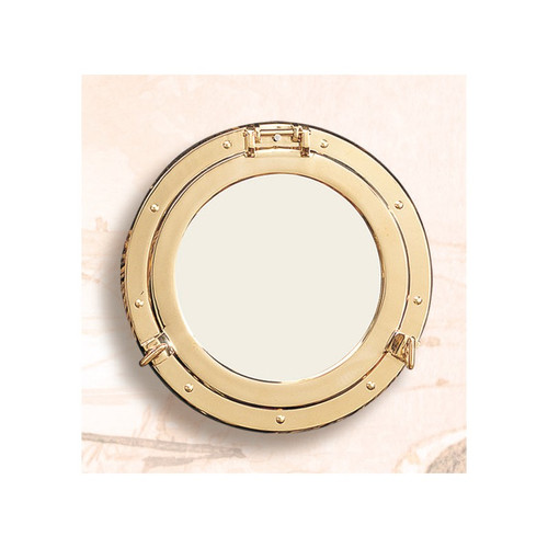 (BP-701 11.5) 11.5" Solid Polished Brass Porthole Window Brighter Image