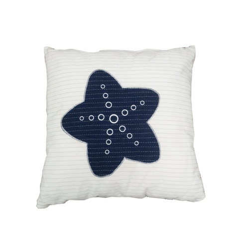 White Pillow with Blue Star