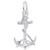 Anchor with Rope Charm - Sterling Silver and 14k White Gold