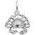 Small Crab Charm - Sterling Silver and 14k White Gold