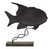 Back of Small Jackfish on Stand - 8"x 8" - Metal & Capiz Art