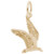 Flying Seagull 2 Gold Charm - Gold Plate, 10k Gold, 14k Gold